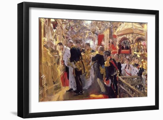 The Coronation of Emperor Nicholas II in the Assumption Cathedral, 1896-Valentin Serov-Framed Giclee Print