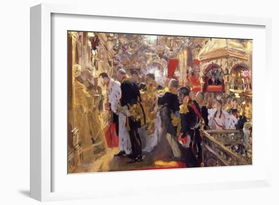 The Coronation of Emperor Nicholas II in the Assumption Cathedral, 1896-Valentin Serov-Framed Giclee Print