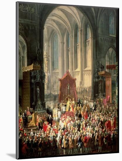 The Coronation of Joseph II (1741-90) as Emperor of Germany in Frankfurt Cathedral, 1764-Martin van Meytens-Mounted Giclee Print