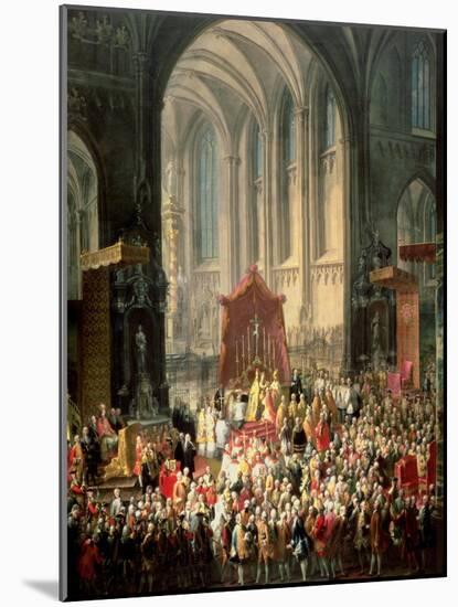 The Coronation of Joseph II (1741-90) as Emperor of Germany in Frankfurt Cathedral, 1764-Martin van Meytens-Mounted Giclee Print