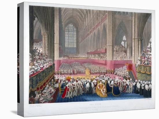 The Coronation of King George IV in Westminster Abbey, London, 19th July, 1821-Frederick Christian Lewis-Stretched Canvas