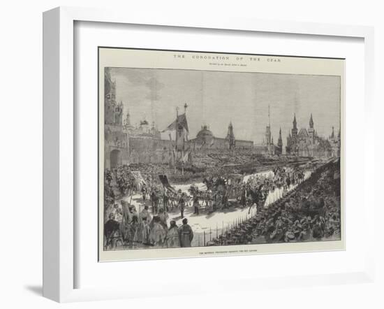 The Coronation of the Czar, the Imperial Procession Crossing the Red Square-Frederic De Haenen-Framed Giclee Print