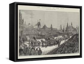 The Coronation of the Czar, the Imperial Procession Crossing the Red Square-Frederic De Haenen-Framed Stretched Canvas
