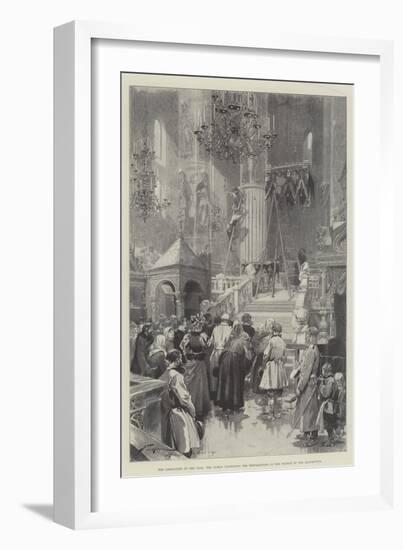 The Coronation of the Czar, the Public Inspecting the Preparations in the Church of the Assumption-Frederic De Haenen-Framed Giclee Print