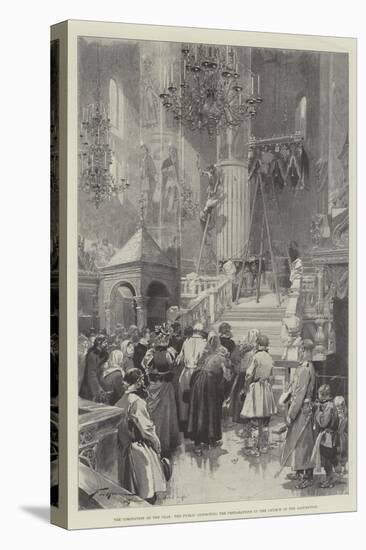 The Coronation of the Czar, the Public Inspecting the Preparations in the Church of the Assumption-Frederic De Haenen-Stretched Canvas