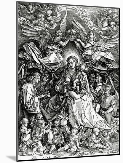 The Coronation of the Virgin and Child, 1518 (Woodcut)-Albrecht Dürer-Mounted Giclee Print