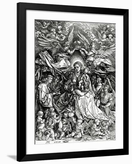 The Coronation of the Virgin and Child, 1518 (Woodcut)-Albrecht Dürer-Framed Giclee Print