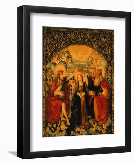 The Coronation of the Virgin, Central Panel from the High Altar, 1512-16-Hans Baldung Grien-Framed Giclee Print