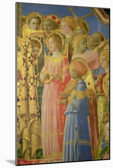 The Coronation of the Virgin, Detail Showing Musical Angels, circa 1430-32-Fra Angelico-Mounted Giclee Print