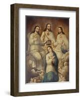 The Coronation of the Virgin with the Holy Trinity-Mexican School-Framed Giclee Print