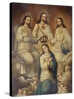 The Coronation of the Virgin with the Holy Trinity-Mexican School-Stretched Canvas