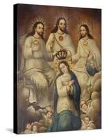 The Coronation of the Virgin with the Holy Trinity-Mexican School-Stretched Canvas