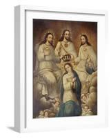 The Coronation of the Virgin with the Holy Trinity-Mexican School-Framed Giclee Print