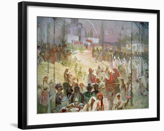 The Coronation of Tsar Stepan Dusan (1308-55) from the 'Slav Epic', 1926-Alphonse Mucha-Framed Giclee Print