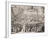 The Coronation of William of Orange and Mary, at Westminster Abbey, 21st April 1689-null-Framed Giclee Print