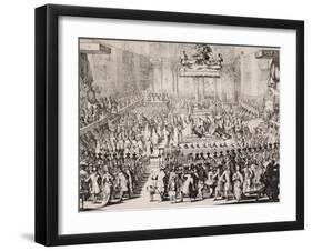 The Coronation of William of Orange and Mary, at Westminster Abbey, 21st April 1689-null-Framed Giclee Print