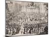 The Coronation of William of Orange and Mary, at Westminster Abbey, 21st April 1689-null-Mounted Giclee Print