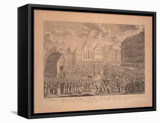 The Coronation Procession of Francis II from the Frankfurt Cathedral to Römerberg in July 1792-Ambrosius Gabler-Framed Stretched Canvas