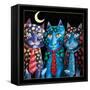 The Corporate Cats (Black))-Laura Seeley-Framed Stretched Canvas