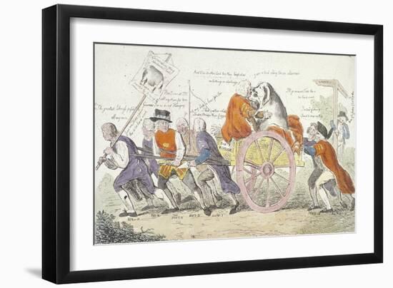 The Corporation Hog's Journey to Smithfield in Stile or Aldermen Turned Pig Show Men, 1790-Isaac Cruikshank-Framed Premium Giclee Print