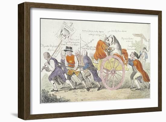 The Corporation Hog's Journey to Smithfield in Stile or Aldermen Turned Pig Show Men, 1790-Isaac Cruikshank-Framed Giclee Print