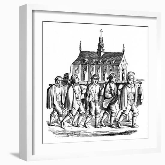 The Corporation of the Goldsmiths of Paris Carrying the Shrine of St Genevieve, 17th Century-null-Framed Giclee Print