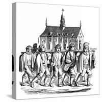 The Corporation of the Goldsmiths of Paris Carrying the Shrine of St Genevieve, 17th Century-null-Stretched Canvas