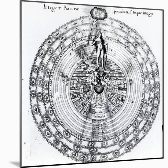 The Correspondence Between the Human and the Universe, from Robert Fludd's 'Utriusque Cosmi…-null-Mounted Giclee Print