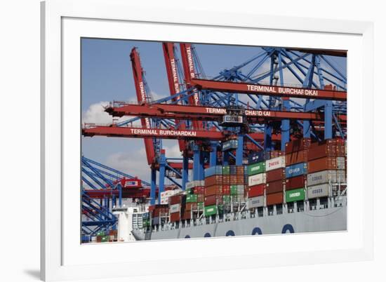 The Cosco Beijing in Hamburg, Germany-Dennis Brack-Framed Photographic Print