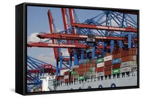 The Cosco Beijing in Hamburg, Germany-Dennis Brack-Framed Stretched Canvas