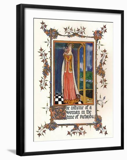 The Costume of a Woman in the Time of Richard Ii, C14th Century, (1904)-null-Framed Giclee Print
