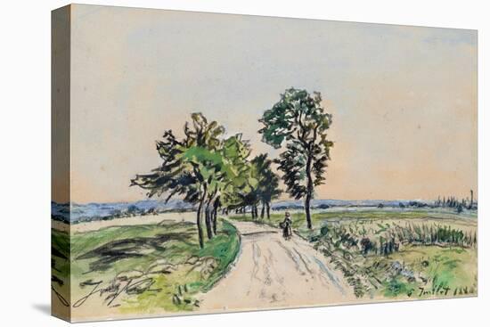 The Cote St. Andre to Grand Lemps Road, 1880-Johan-Barthold Jongkind-Stretched Canvas