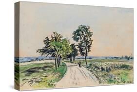 The Cote St. Andre to Grand Lemps Road, 1880-Johan-Barthold Jongkind-Stretched Canvas