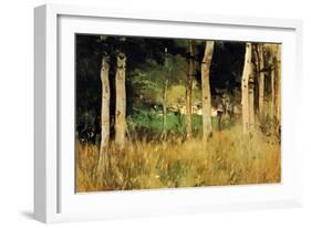 The Cottage Amongs the Birch Trees-Berthe Morisot-Framed Art Print