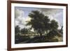 The Cottage, C.1663 (Oil on Oak Panel)-Meindert Hobbema-Framed Giclee Print