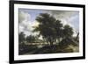 The Cottage, C.1663 (Oil on Oak Panel)-Meindert Hobbema-Framed Giclee Print