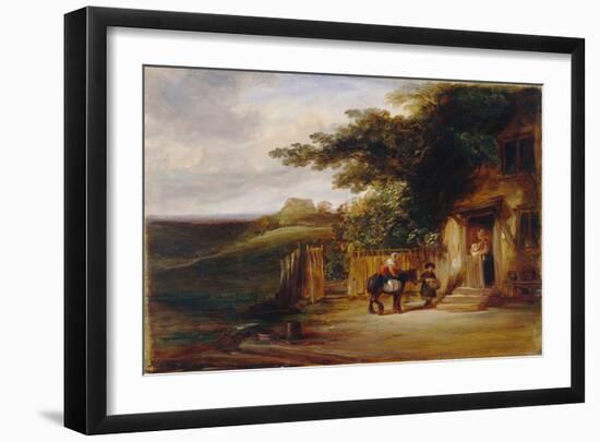 The Cottage Door, 1825 (Oil on Panel)-William Collins-Framed Giclee Print