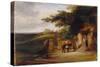 The Cottage Door, 1825 (Oil on Panel)-William Collins-Stretched Canvas