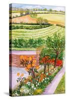 The Cottage Garden and View Beyond, 2000-Joan Thewsey-Stretched Canvas