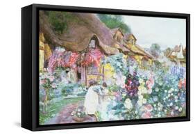 The Cottage Garden-David Woodlock-Framed Stretched Canvas