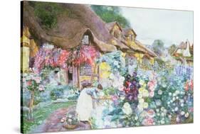 The Cottage Garden-David Woodlock-Stretched Canvas