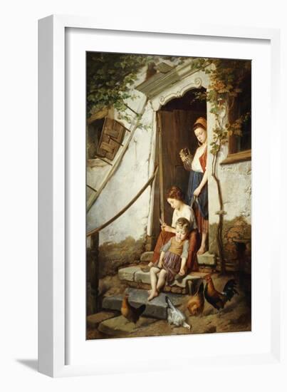 The Cottage Steps, 1861-Theodore Gerard-Framed Giclee Print