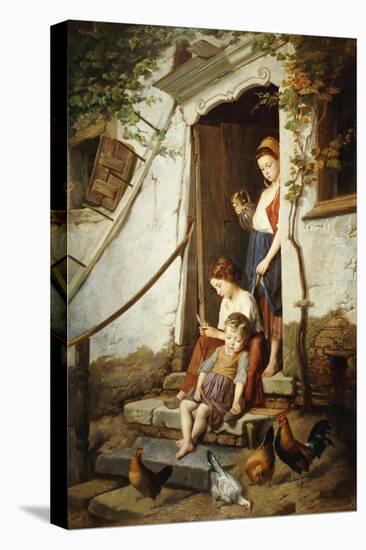 The Cottage Steps, 1861-Theodore Gerard-Stretched Canvas