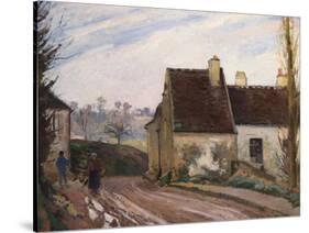 The Cottages Near D'Osny, Les Masures Pres D'Osny, 1872-Camille Pissarro-Stretched Canvas