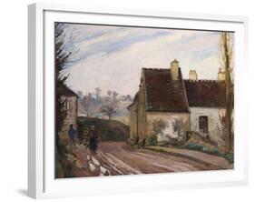 The Cottages Near D'Osny, Les Masures Pres D'Osny, 1872-Camille Pissarro-Framed Giclee Print