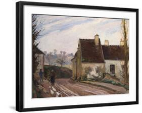 The Cottages Near D'Osny, Les Masures Pres D'Osny, 1872-Camille Pissarro-Framed Giclee Print