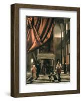 The Council Chamber of the Burgermasters-Pieter de Hooch-Framed Giclee Print