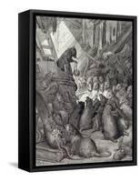 The Council Held by the Rats, from the Fables of La Fontaine, Engraved by Antoine Valerie…-Gustave Doré-Framed Stretched Canvas