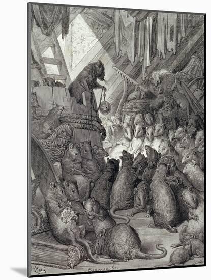 The Council Held by the Rats, from the Fables of La Fontaine, Engraved by Antoine Valerie…-Gustave Doré-Mounted Giclee Print