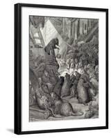 The Council Held by the Rats, from the Fables of La Fontaine, Engraved by Antoine Valerie…-Gustave Doré-Framed Giclee Print